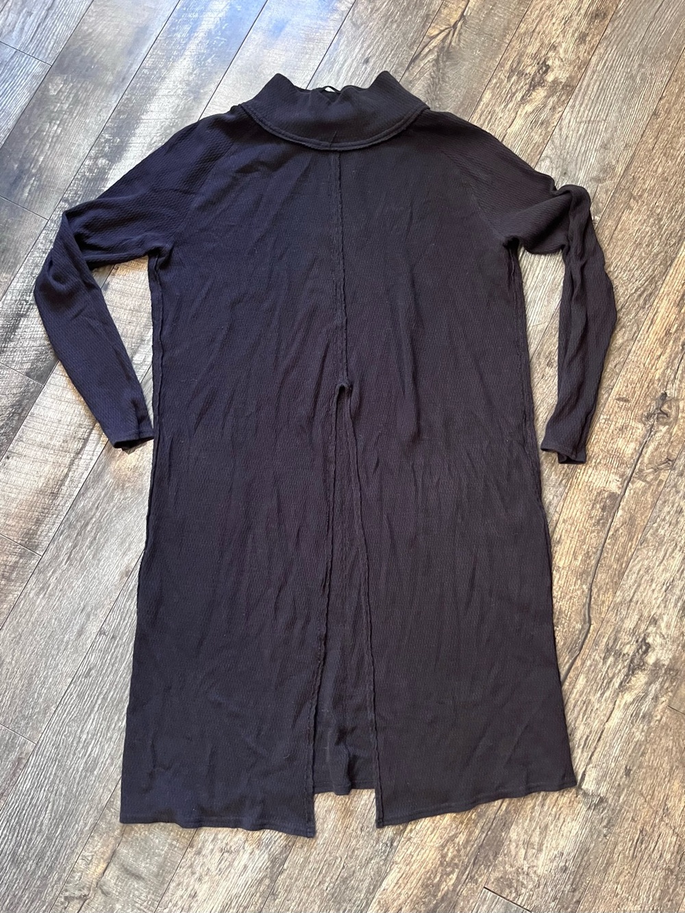 Free People We The Free "Work It" Ribbed Front Split Tunic Black - Small